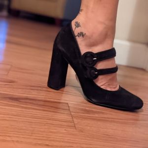 Nine West Dabney Suede - Mary Jane block Heels